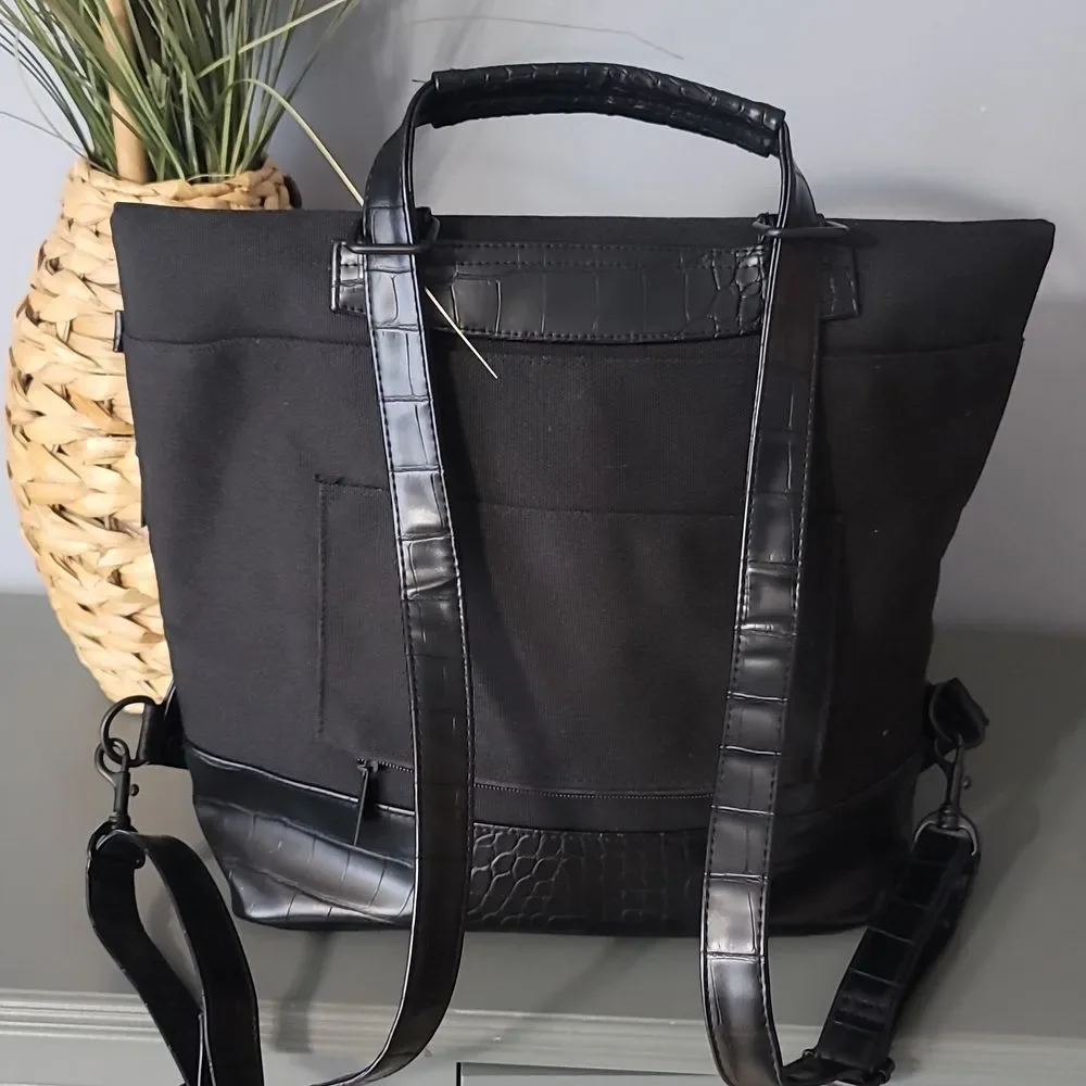 BEIS Black Travel Backpack Tote